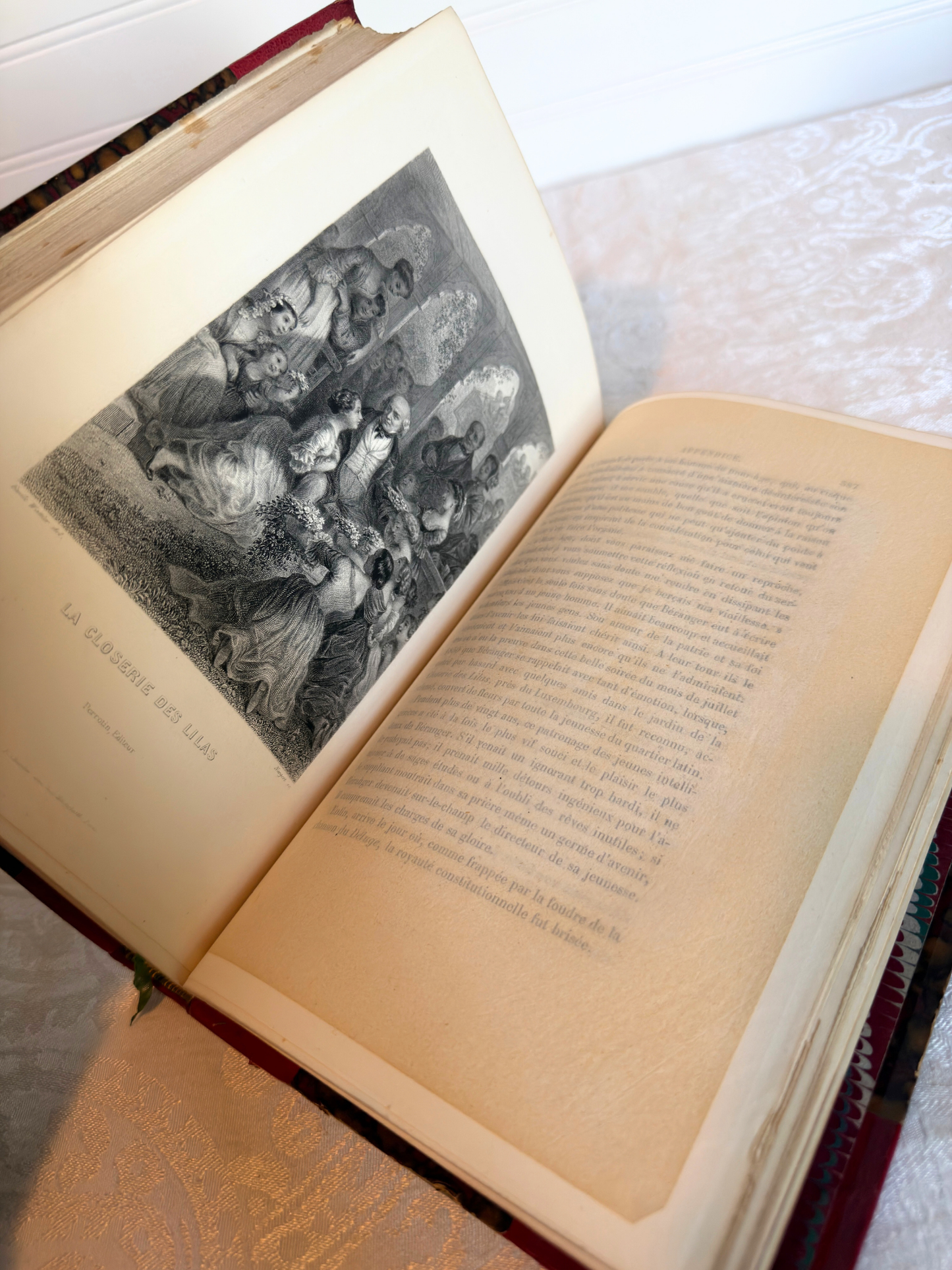 French Poet Béranger Leather Book Set