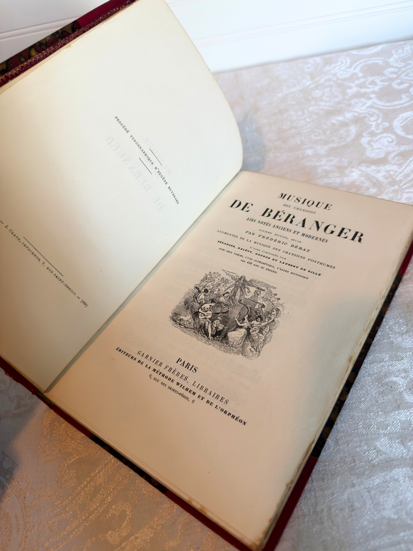 French Poet Béranger Leather Book Set