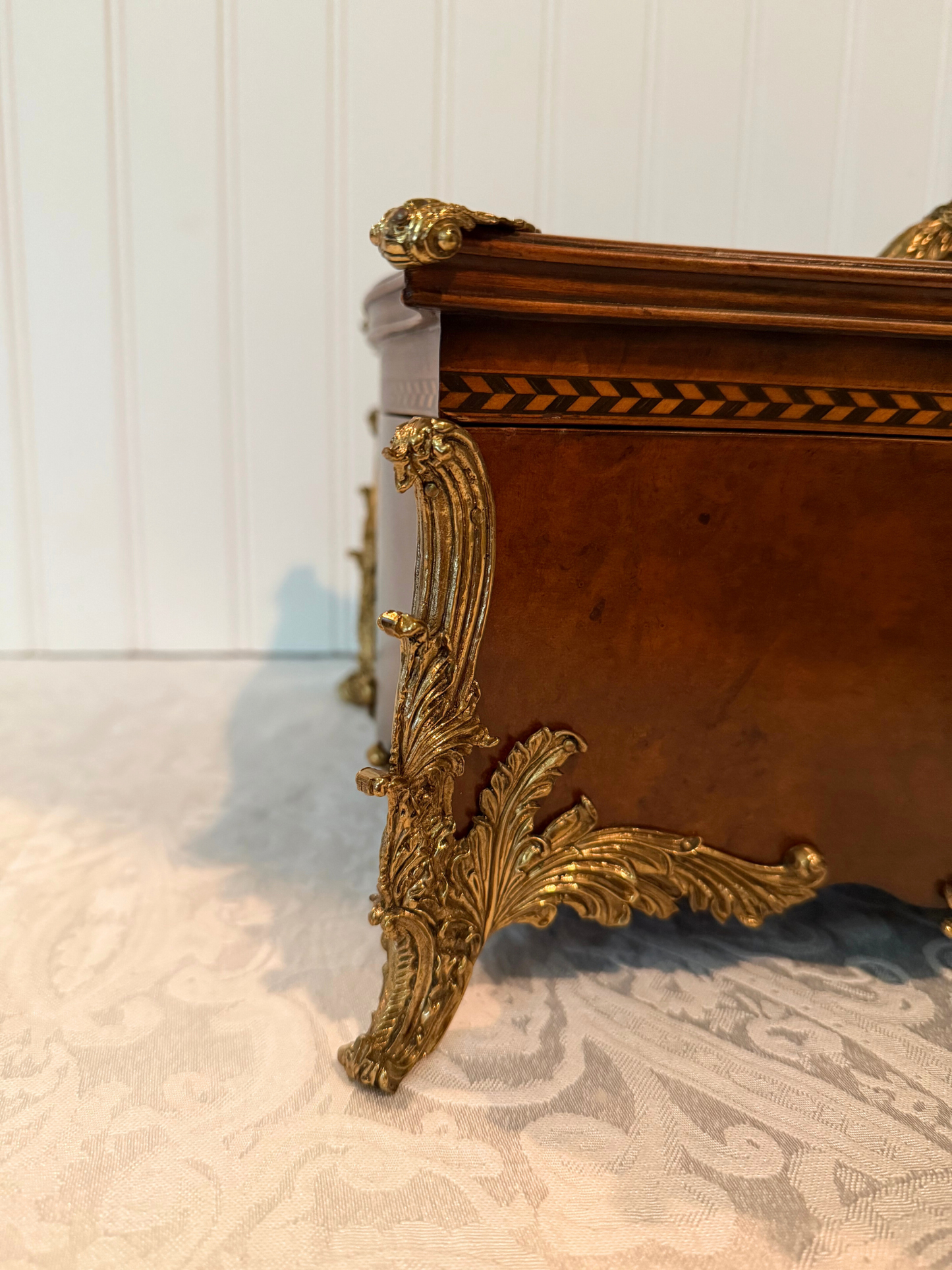 20th Century Burlwood & Brass Box