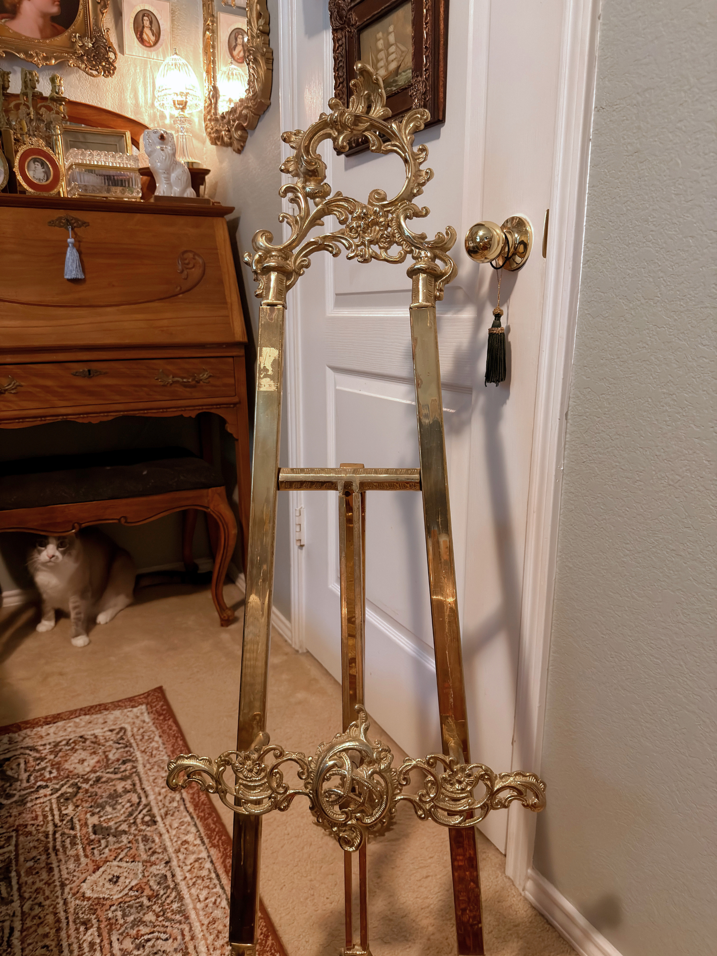 Large Floor Brass Easel