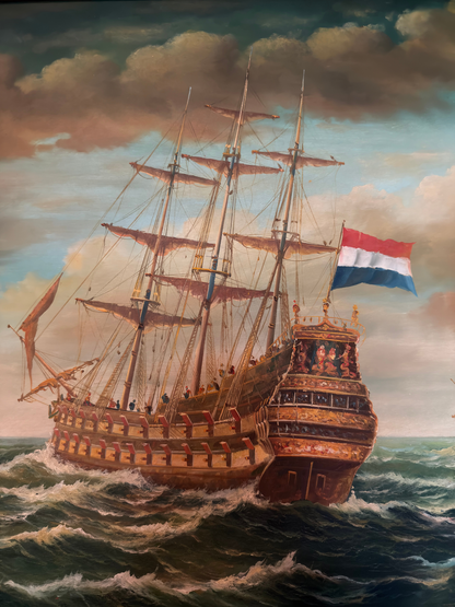 Dutch & British Ships Painting