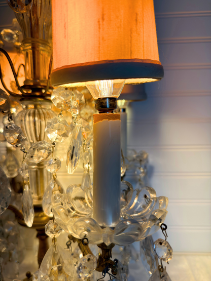 Brass & Crystal Tabletop Chandelier