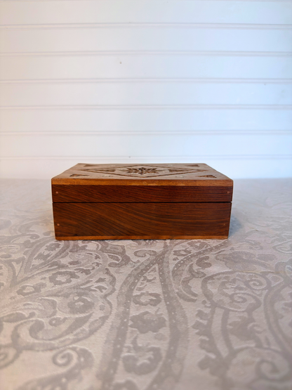 Wood Box with Brass Stars