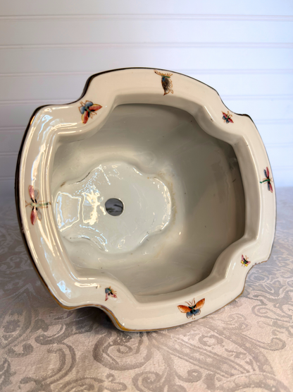 Porcelain Birds & Butterfly Planter with Plate