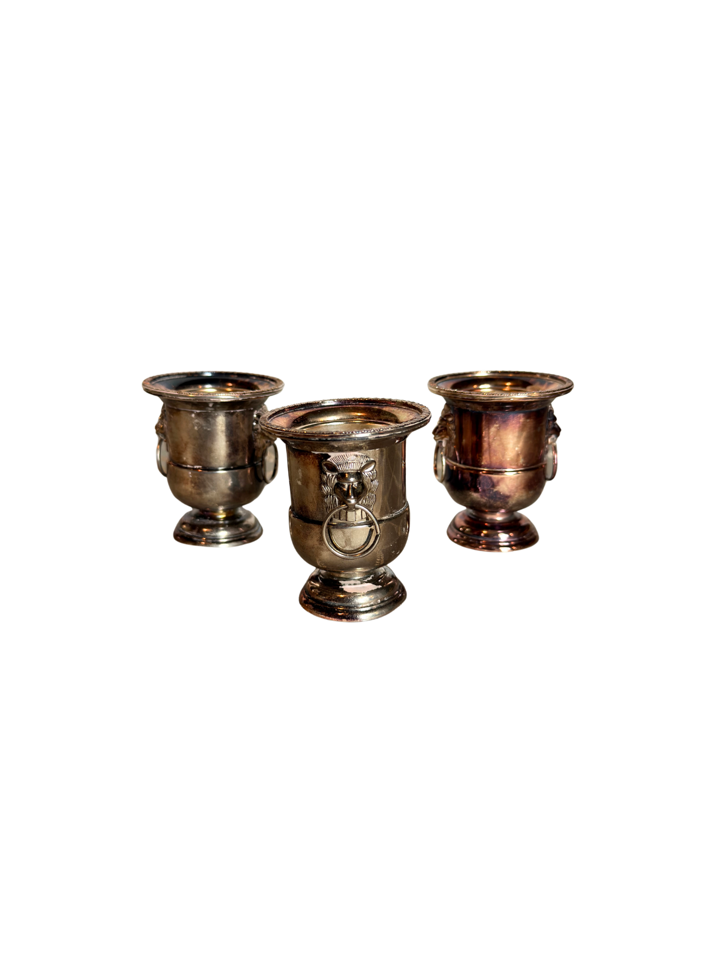 Silver Plated Lion Tea Light/ Matchstick Holders