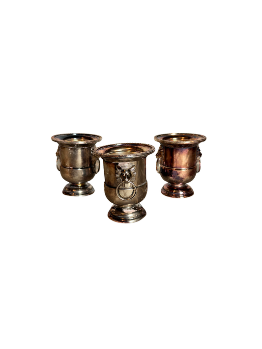 Silver Plated Lion Tea Light/ Matchstick Holders