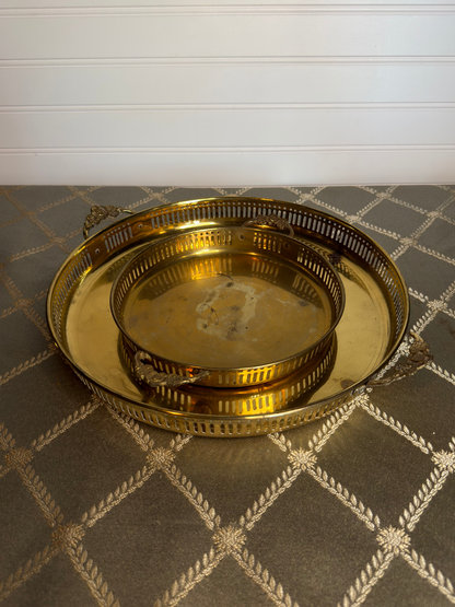 Brass Table Trays with Handles
