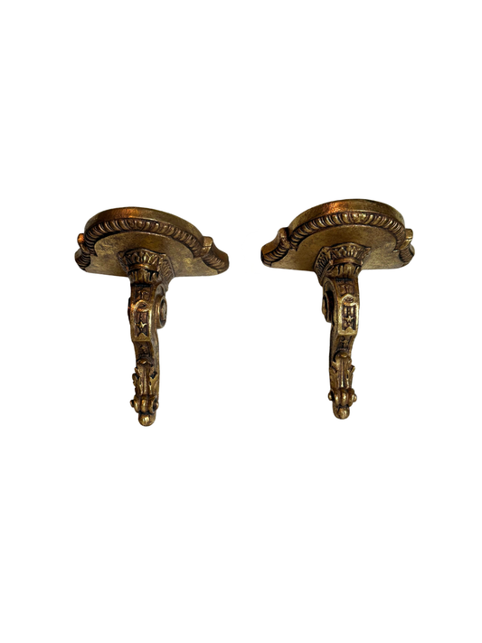 Pair of Wall Shelves with Plate Grooves