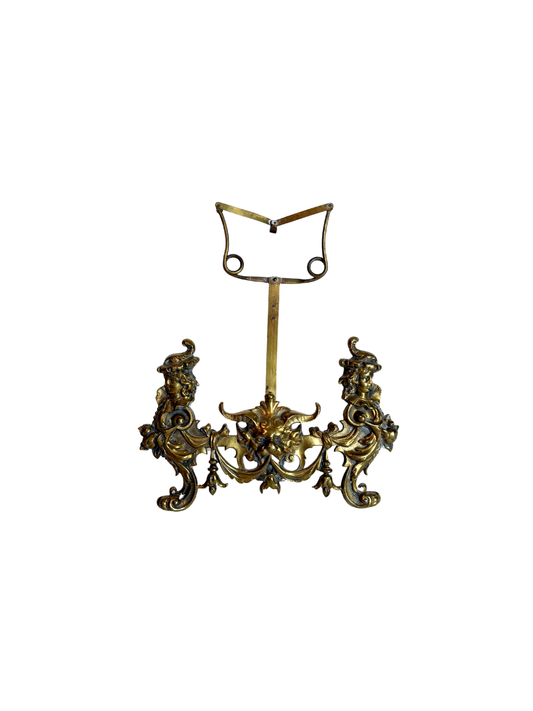 Postcard Figural Brass Easel