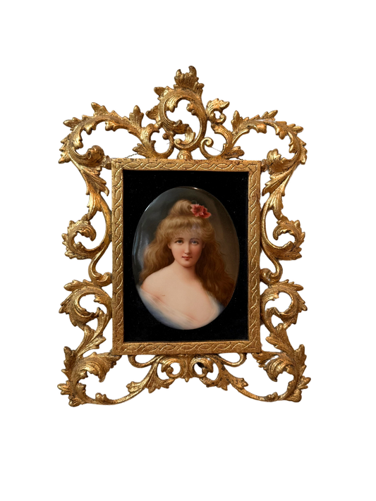 Portrait of a Lady Painting on Porcelain by Wagner