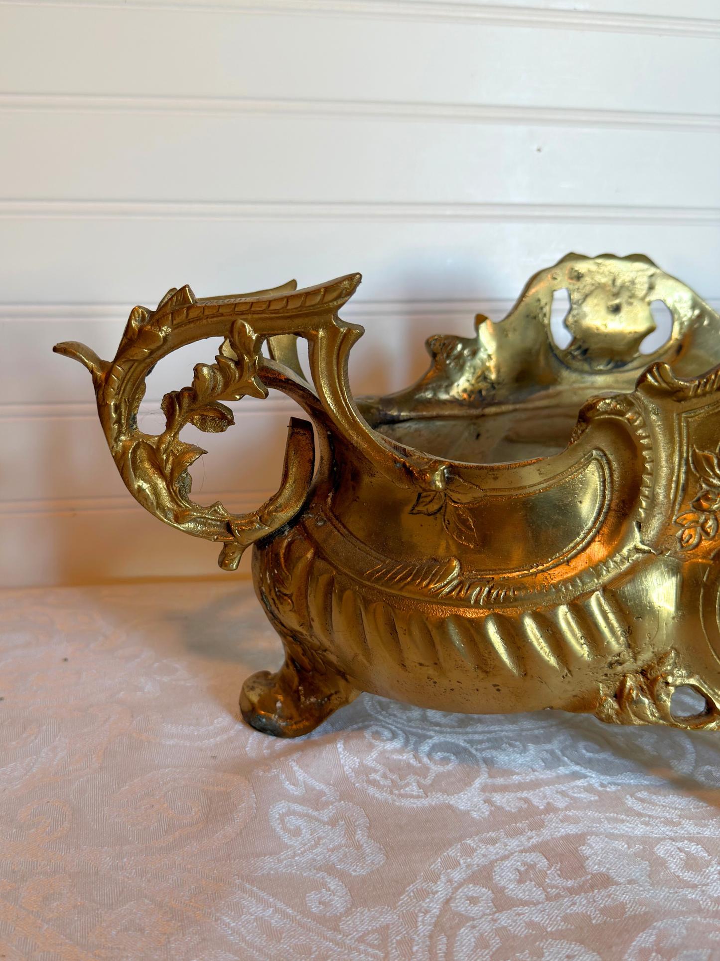 Ornate Brass Jardiniere