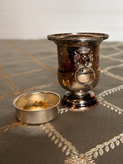 Silver Plated Lion Tea Light/ Matchstick Holders