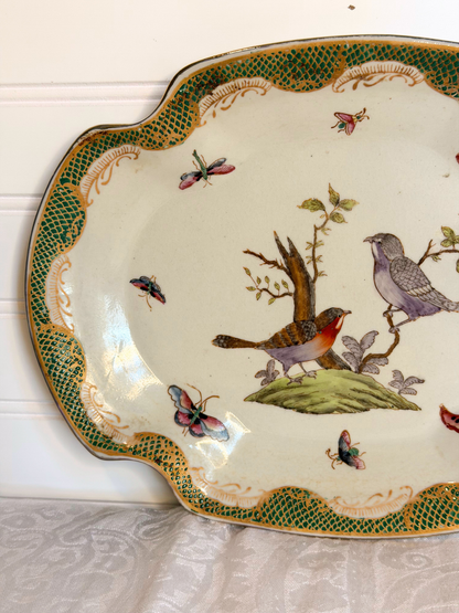 Porcelain Birds & Butterfly Planter with Plate