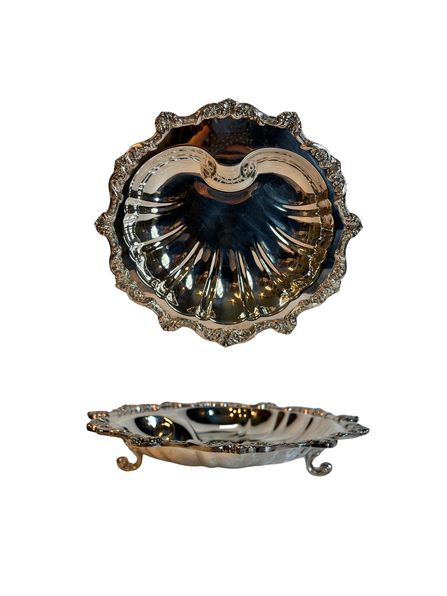 Silver Plated Seashell Serving Tray