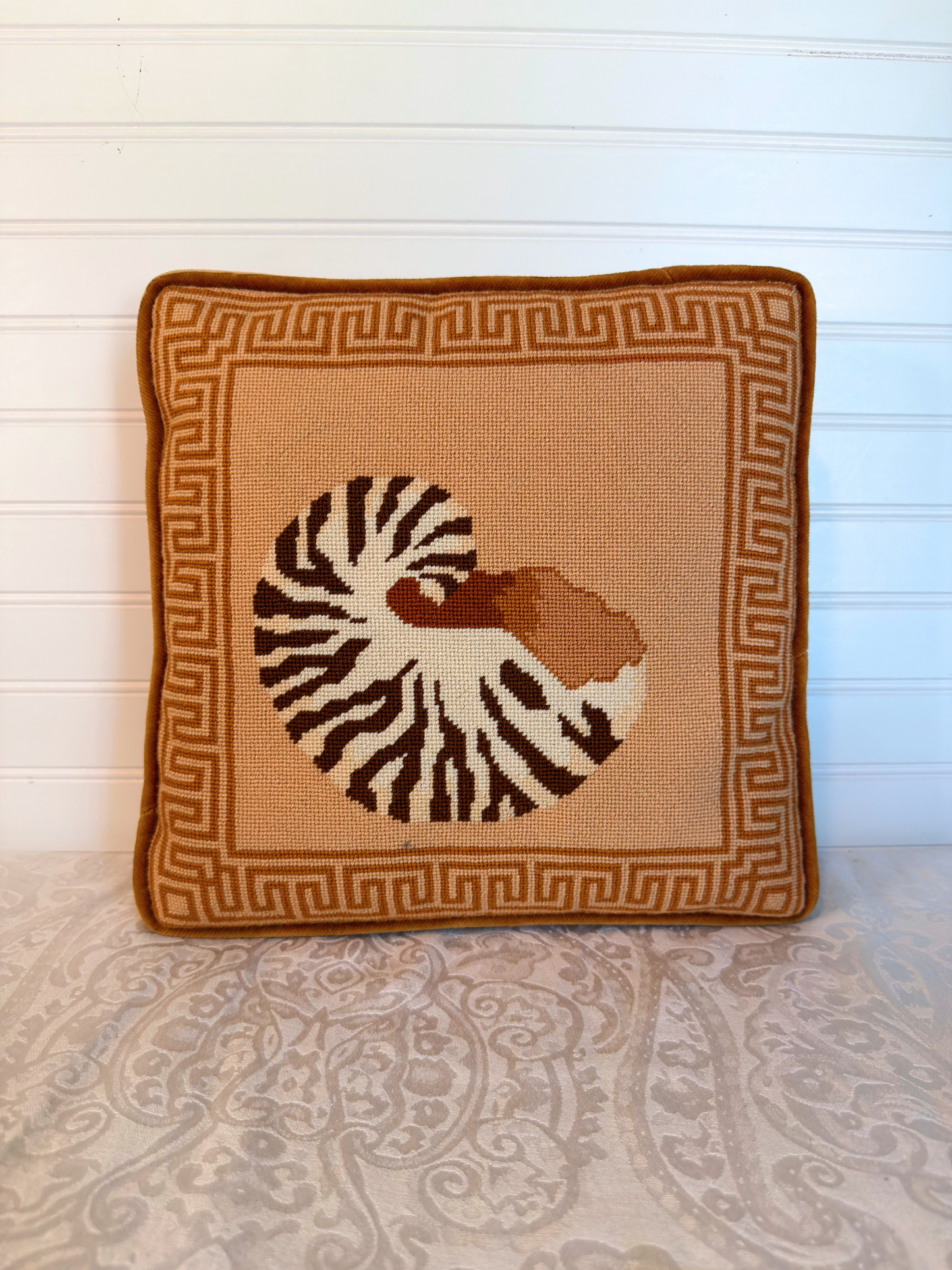 Seashell Needlepoint Pillows