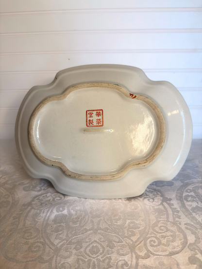 Porcelain Birds & Butterfly Planter with Plate