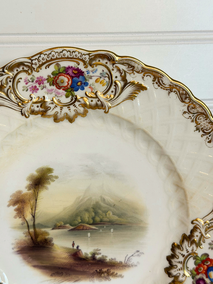 Hand-Painted Floral & Cottage Plate
