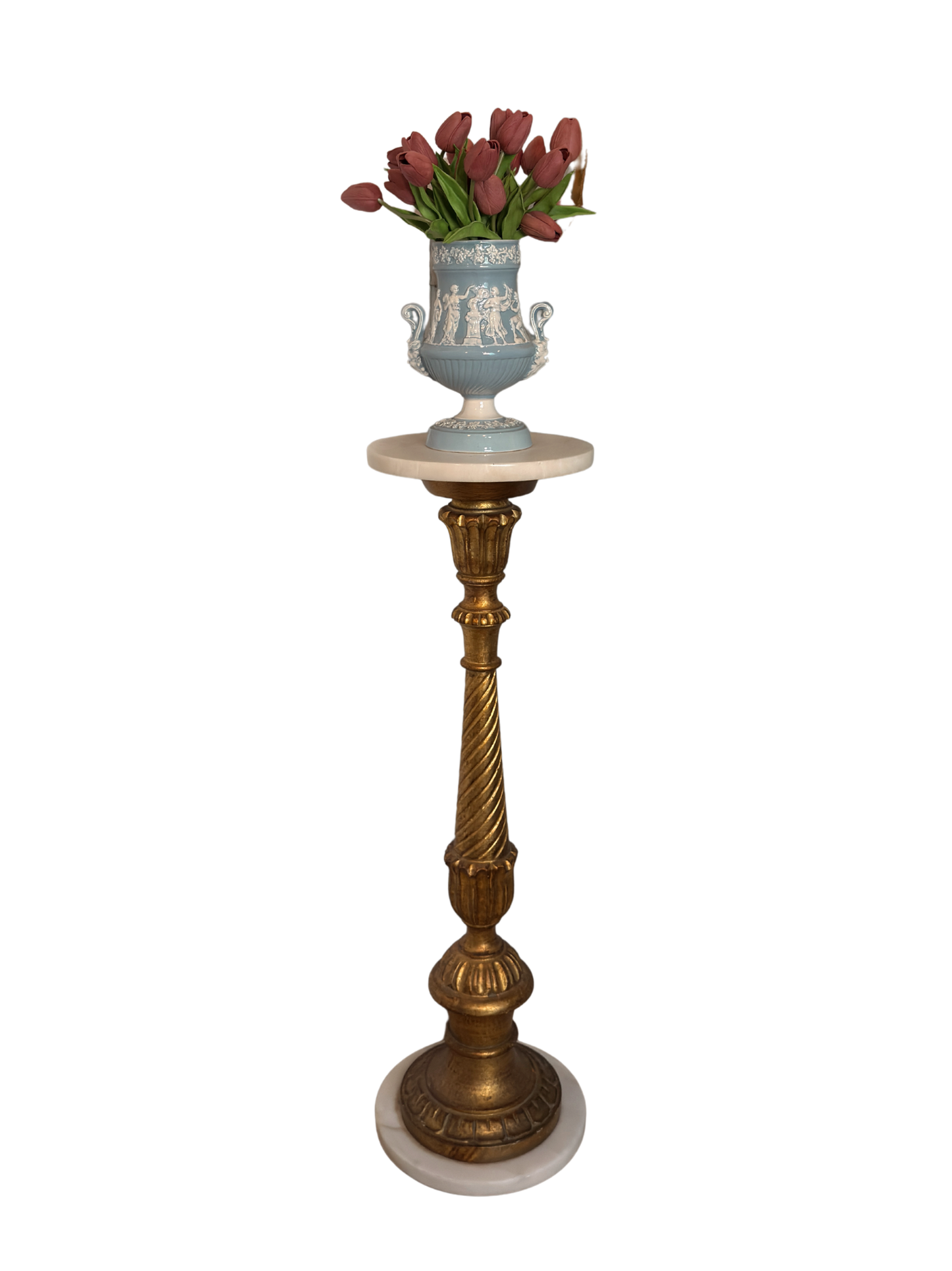 1950's Gilt Wood & Marble Pedestal