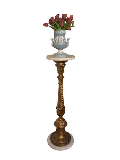 1950's Gilt Wood & Marble Pedestal