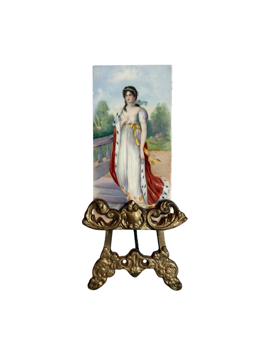 Portrait of Queen Louise Painting on Porcelain with Easel