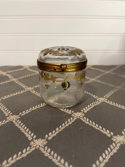 Hand-painted Enameled Glass Jewelry Box