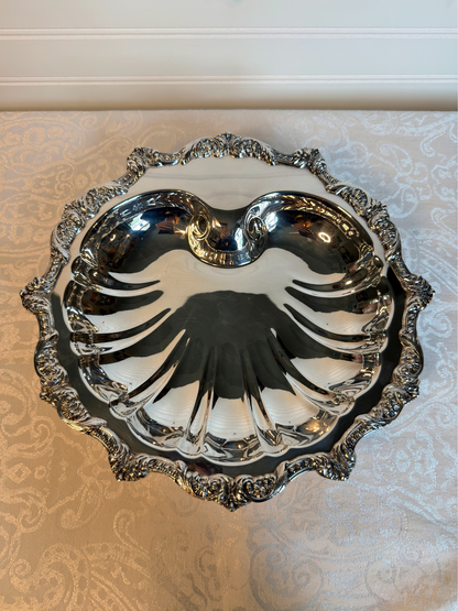 Silver Plated Seashell Serving Tray