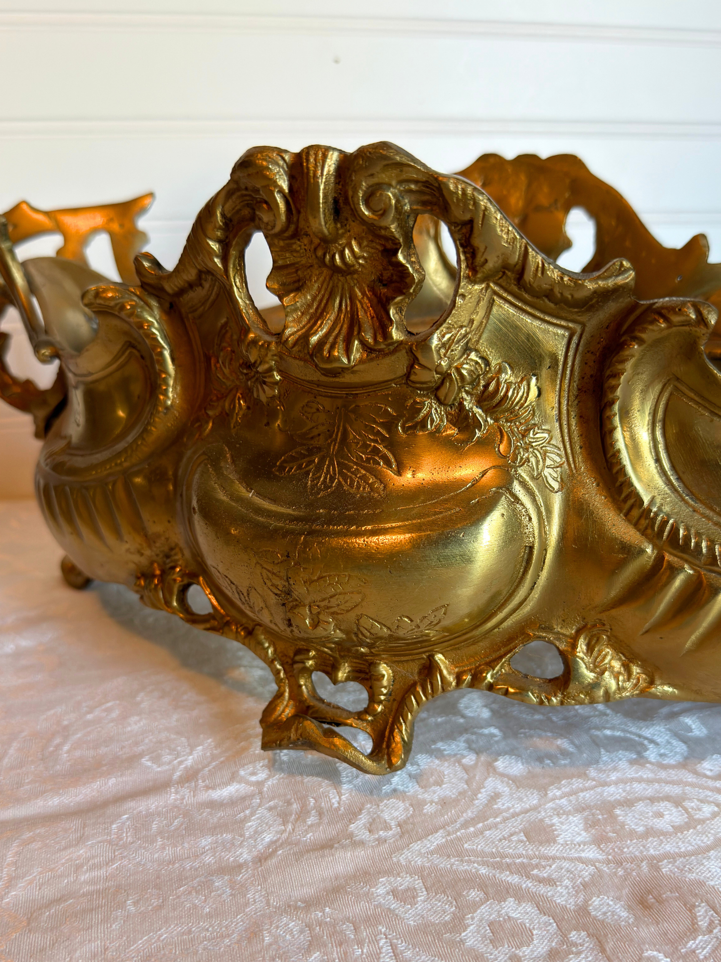 Ornate Brass Jardiniere