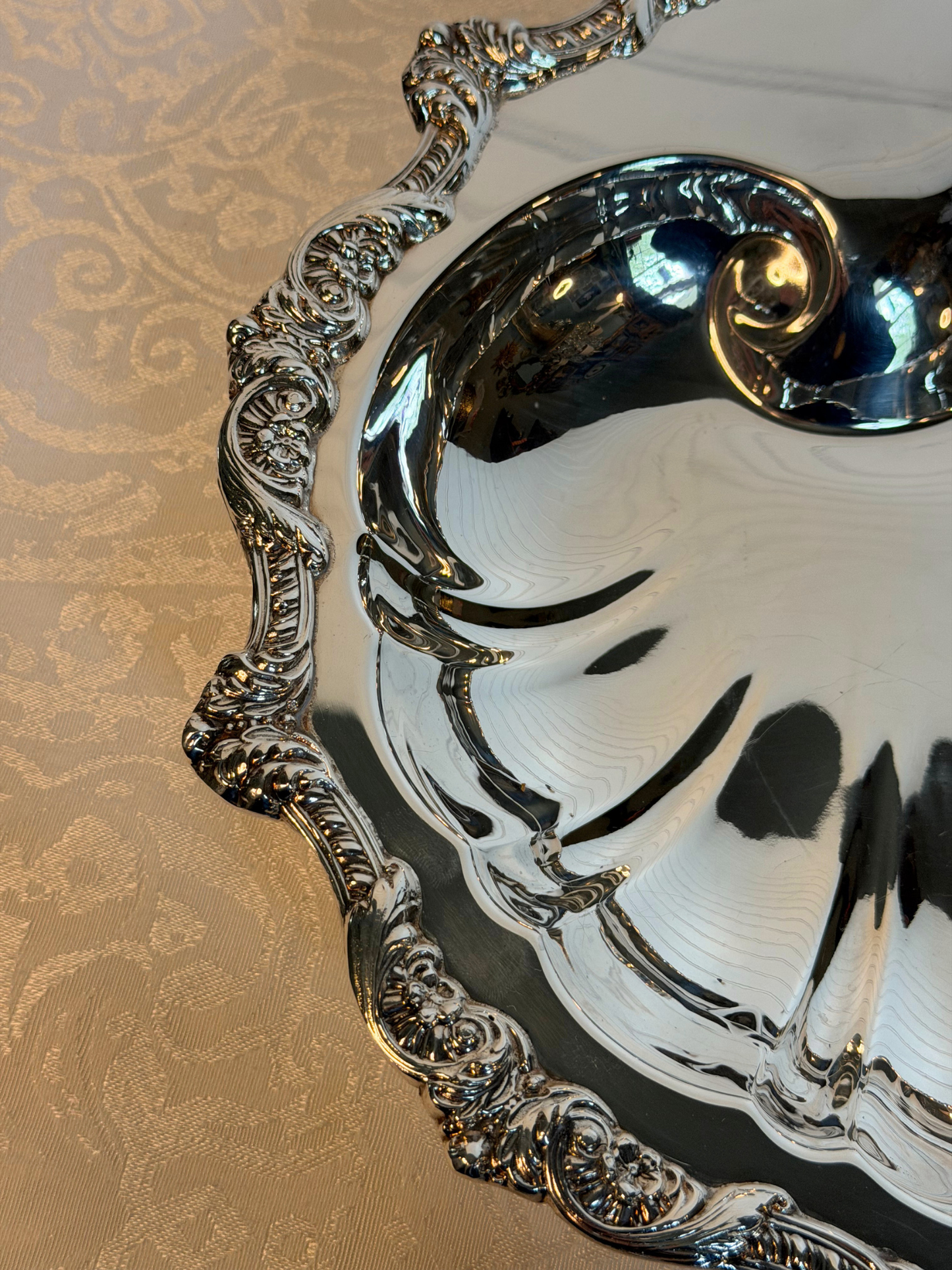 Silver Plated Seashell Serving Tray