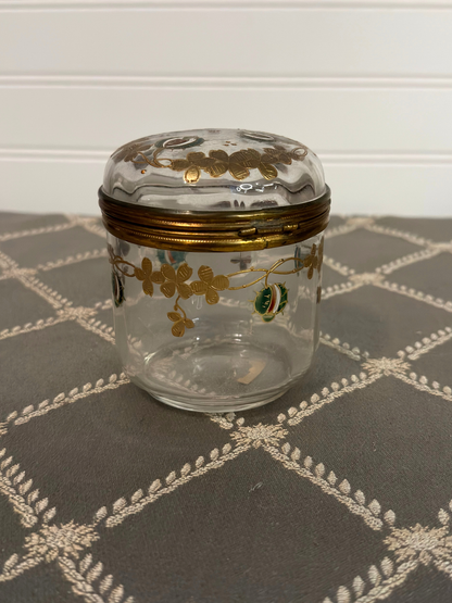 Hand-painted Enameled Glass Jewelry Box