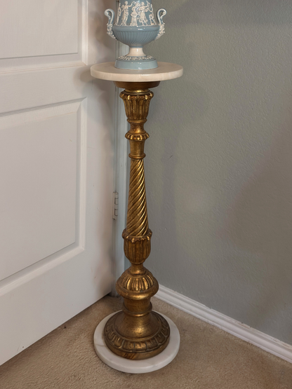 1950's Gilt Wood & Marble Pedestal