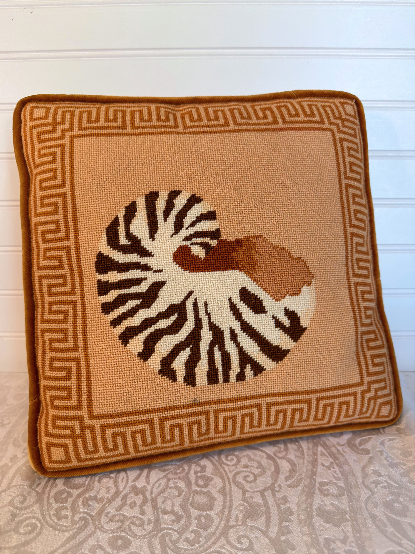 Seashell Needlepoint Pillows