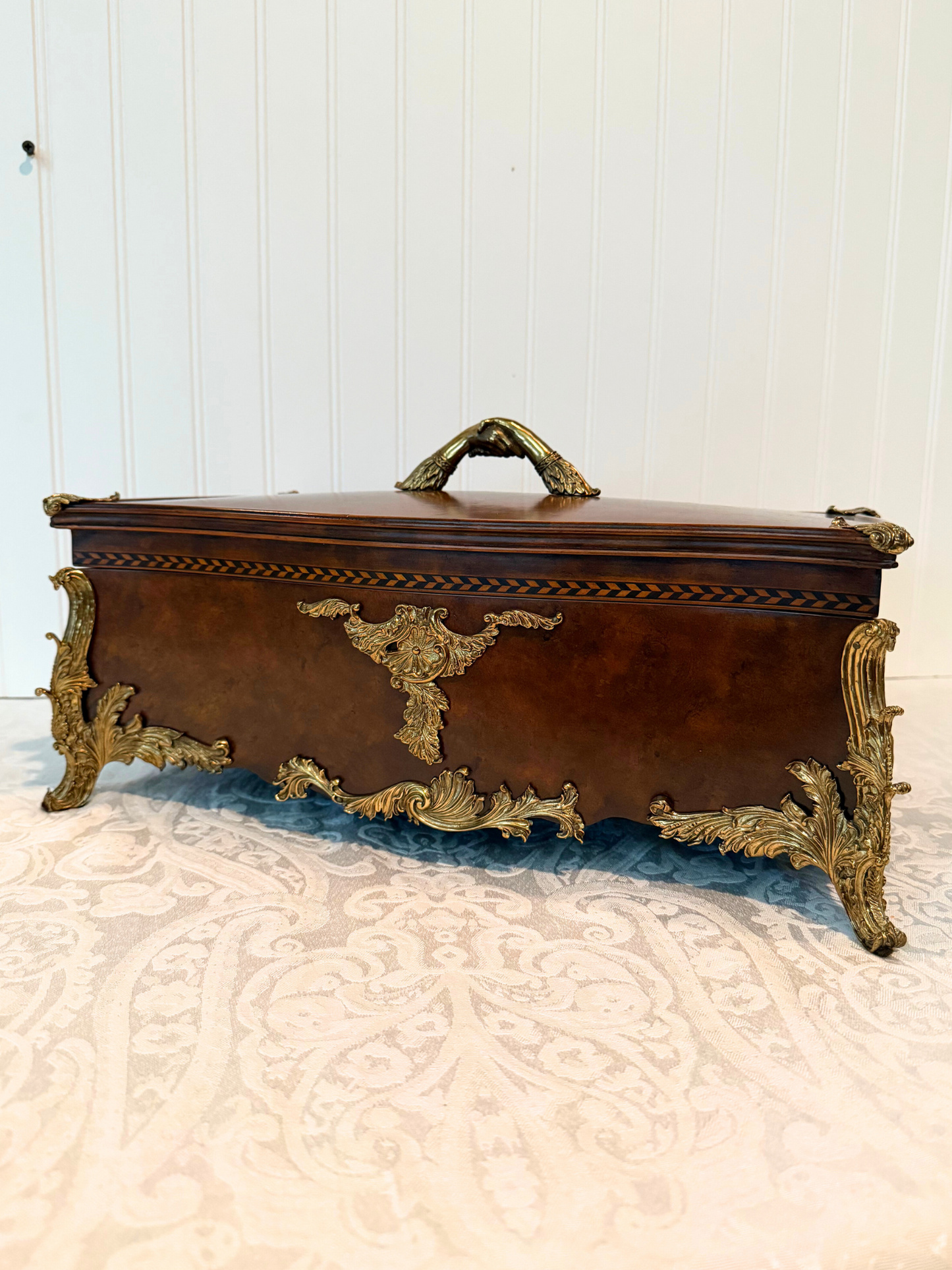 20th Century Burlwood & Brass Box
