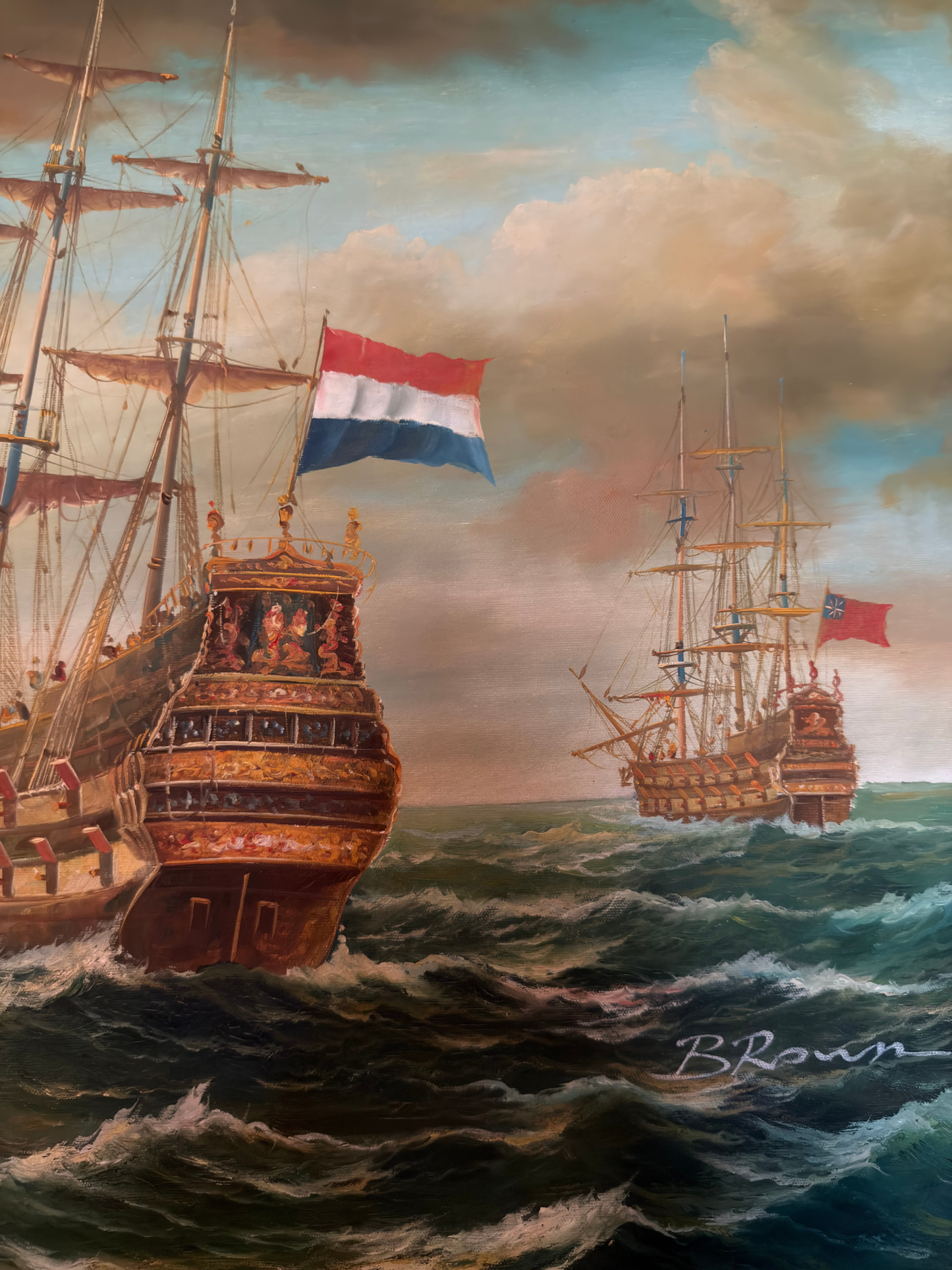 Dutch & British Ships Painting