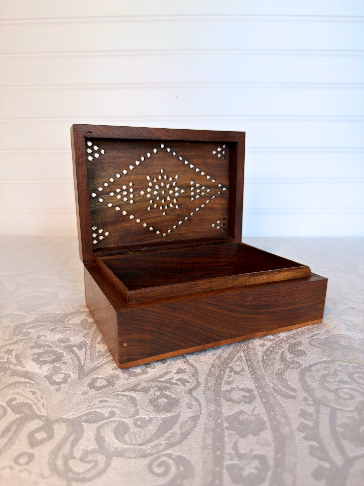 Wood Box with Brass Stars