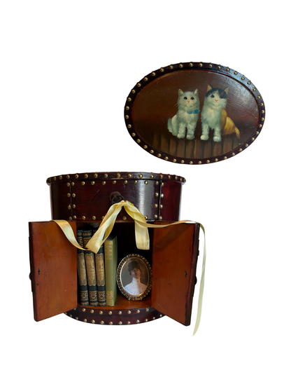 Hand Painted Cats Cabinet with Drawer