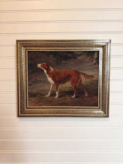 Persian Camel Bone frame with Hunting Dog Giclee Print