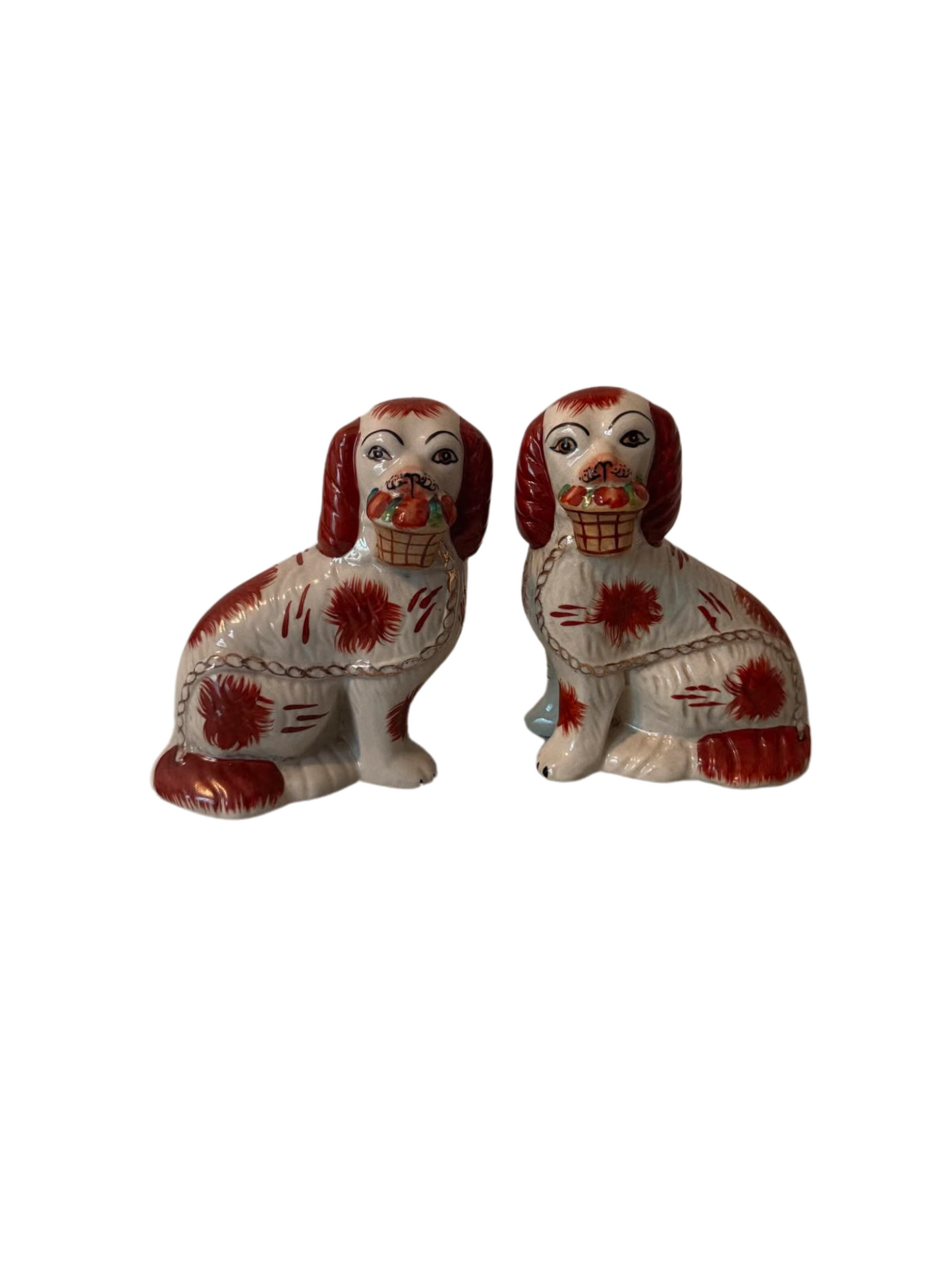 Staffordshire Dogs with Basket