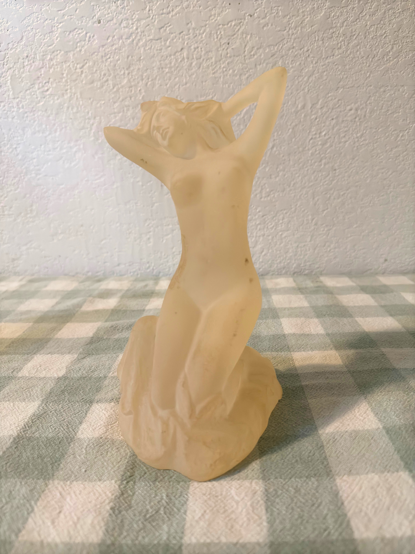 Frosted Lucite Nude Lady Statue