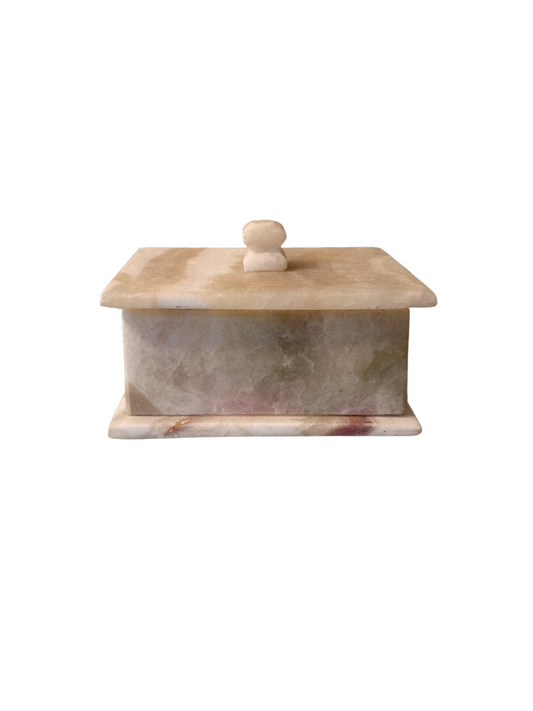 Alabaster/Marble Lidded Trinket Dish