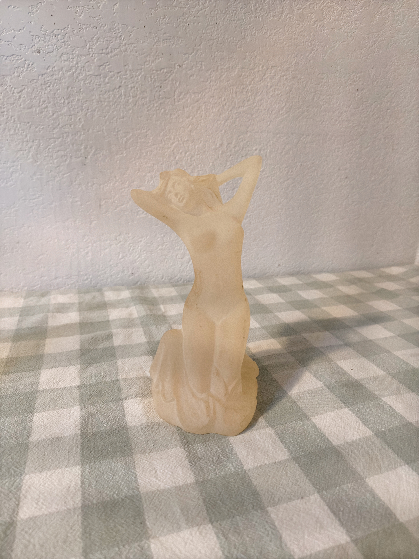 Frosted Lucite Nude Lady Statue