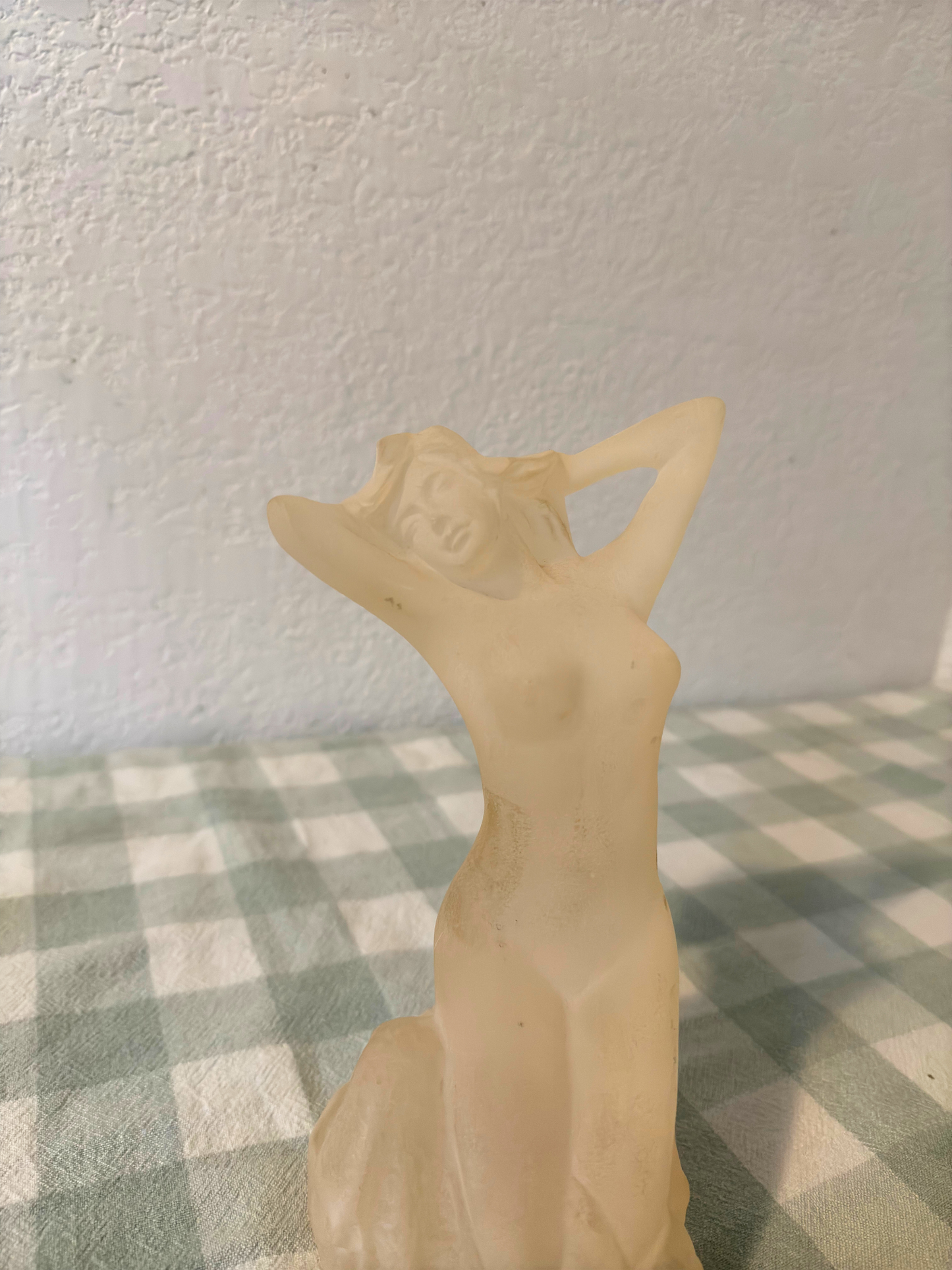 Frosted Lucite Nude Lady Statue