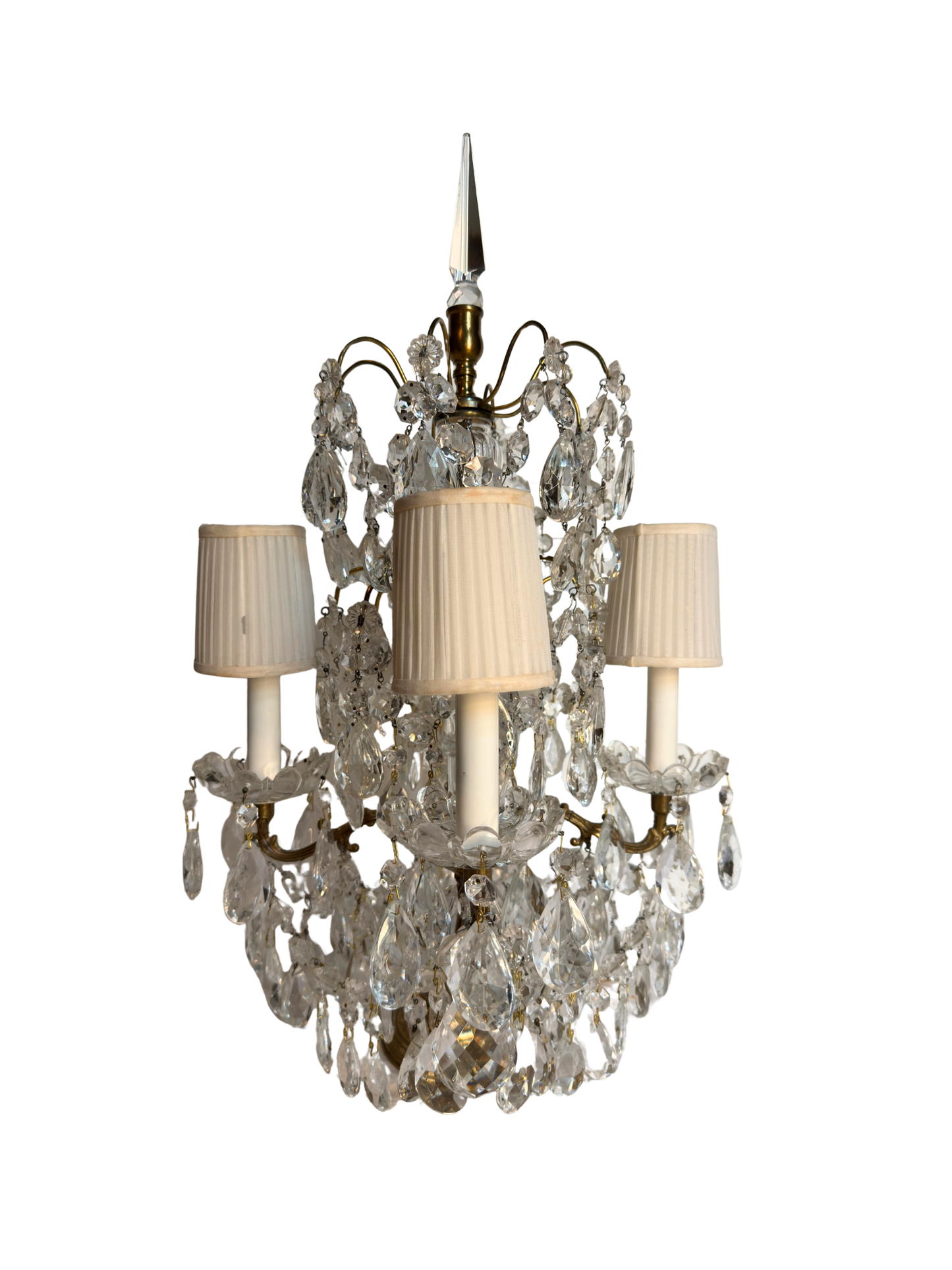 Brass & Crystal Tabletop Chandlier #1