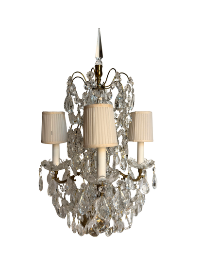 Brass & Crystal Tabletop Chandlier #1