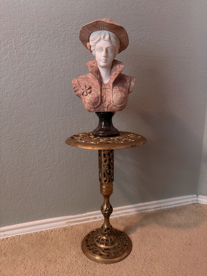 Brass Pedestal Plant Stand/Side Table